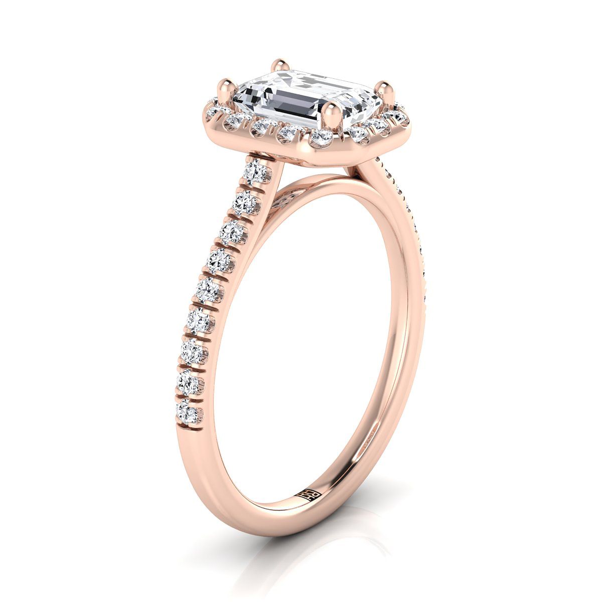 Select Halo Cut styling on The Sade emerald engagement ring setting | RockHer