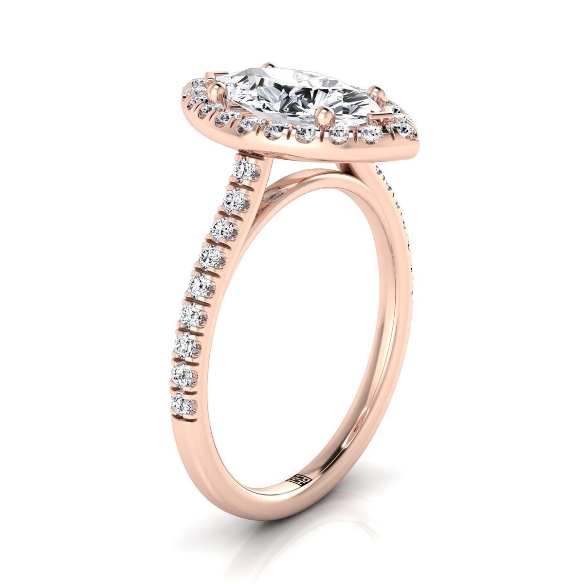 Select Halo styling on The Sade marquise engagement ring setting | RockHer