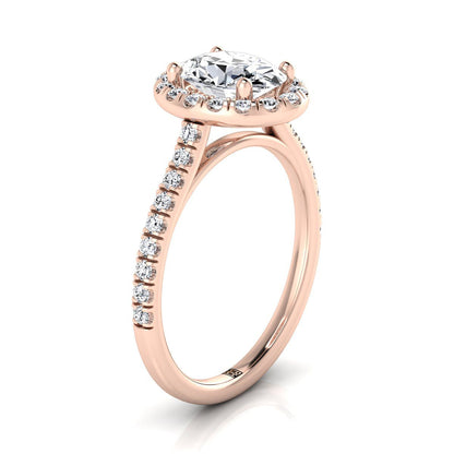 Sade Select Halo Oval Lab Diamond Engagement Ring in 14K Rose Gold | RockHer