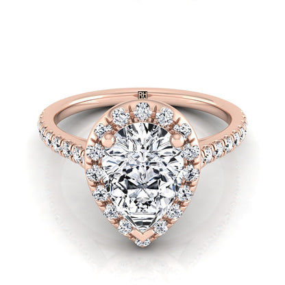 The Sade Select Halo Engagement Ring with Lab Diamond in 14K Rose Gold - view 1