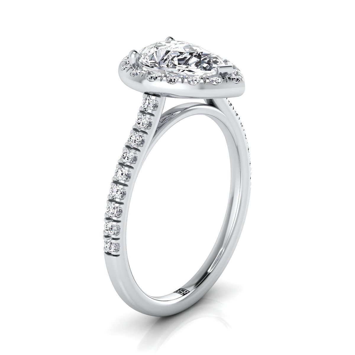 Made to order: The Sade pear engagement ring setting in Platinum | RockHer