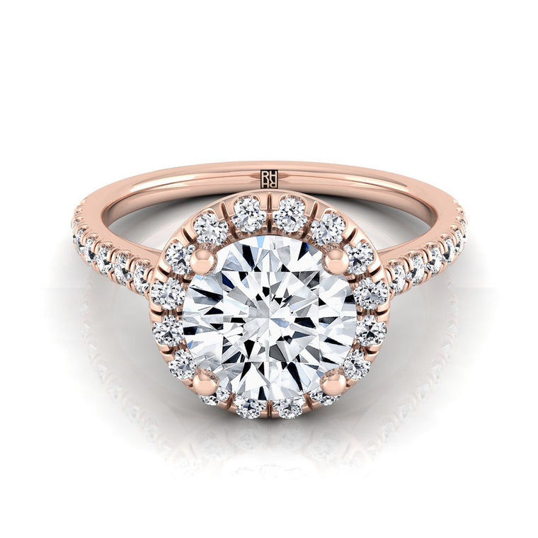 The Sade Select Halo Round Lab Diamond Engagement Ring in 14K Rose Gold