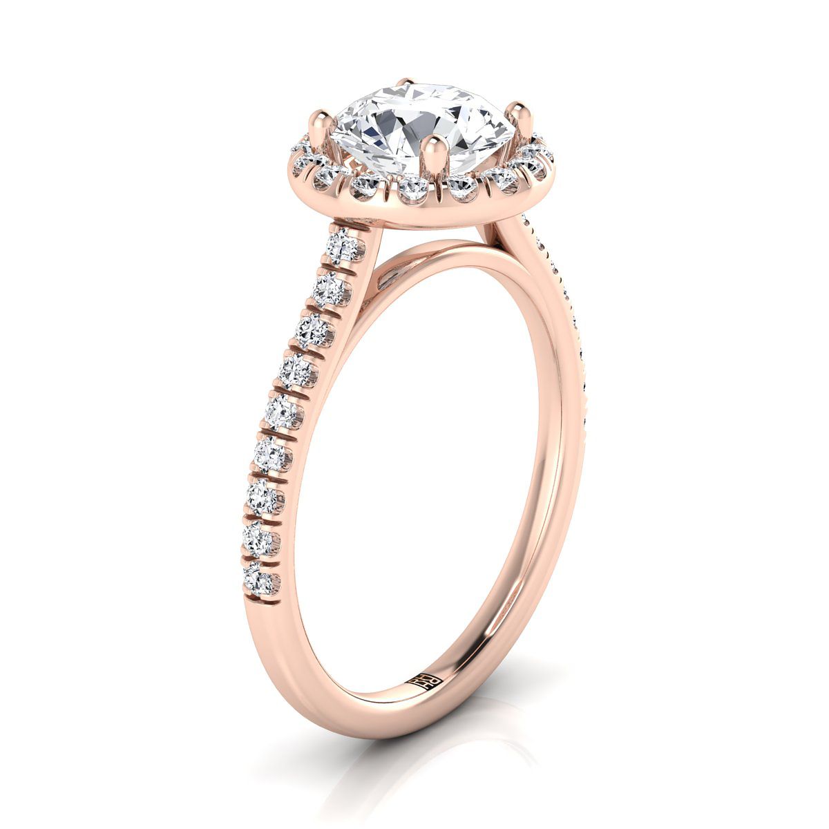 Select Halo styling on The Sade round engagement ring setting | RockHer