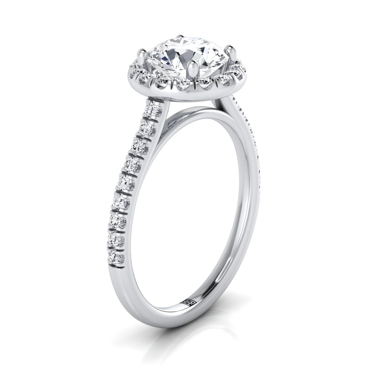 Made to order: The Sade round engagement ring setting in 18K White Gold | RockHer