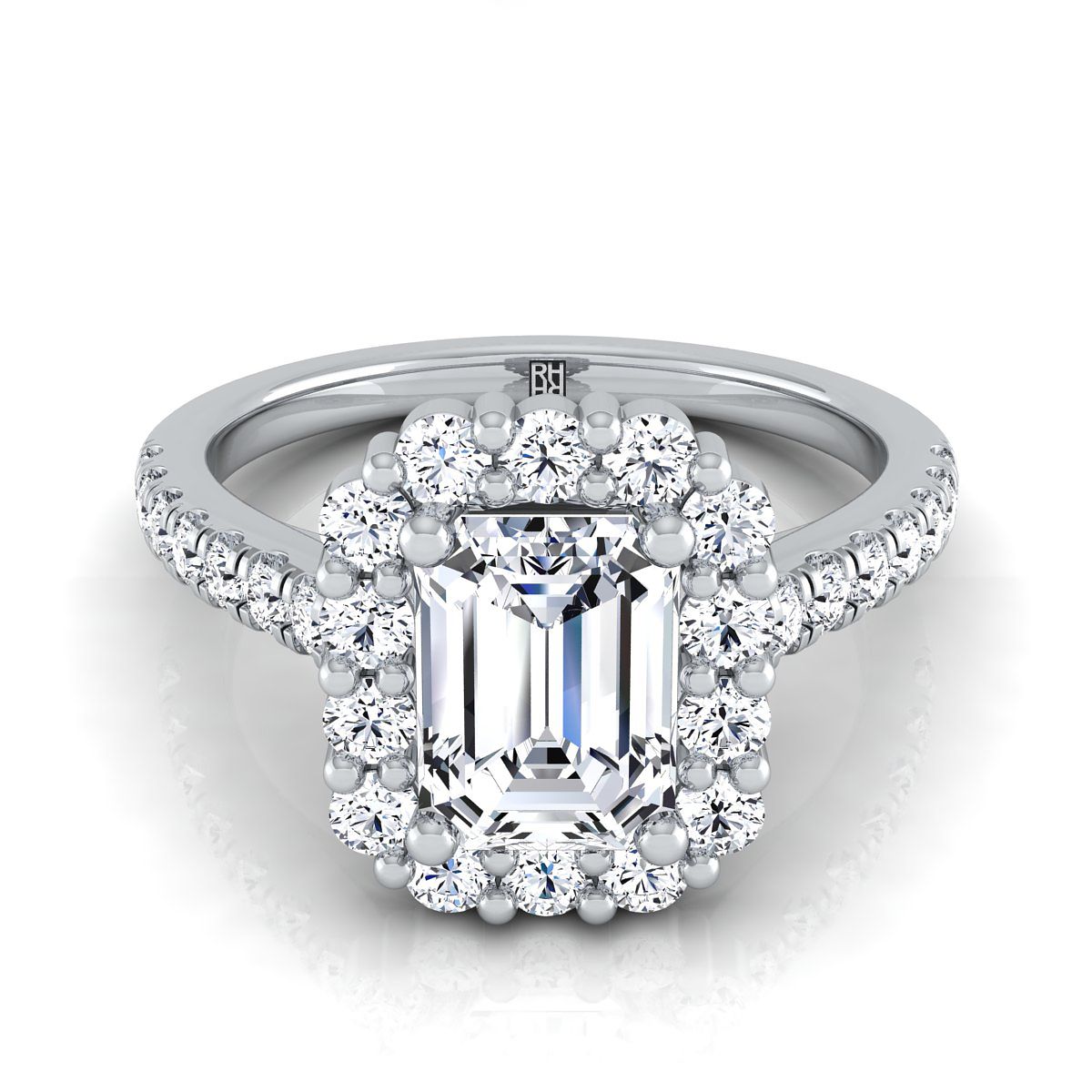 The Fiona emerald engagement ring setting in Platinum | RockHer