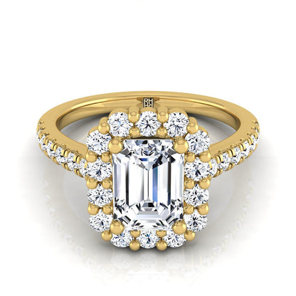 The Fiona Select Halo Engagement Ring with Lab Diamond in 18K Yellow Gold - view 1