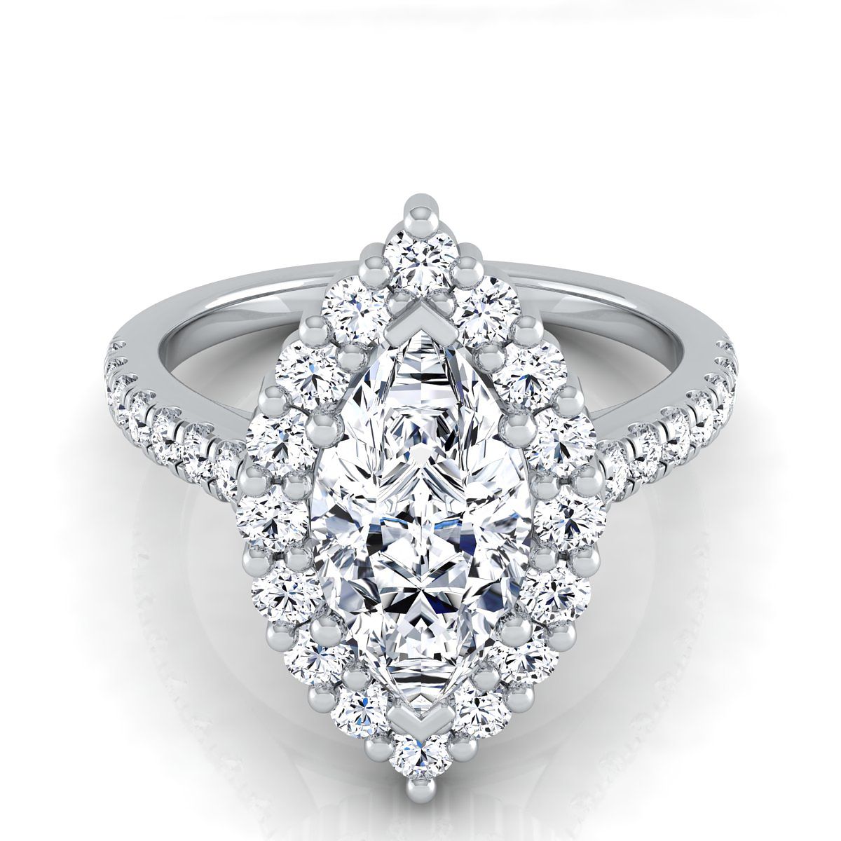 The Fiona marquise engagement ring setting in Platinum | RockHer