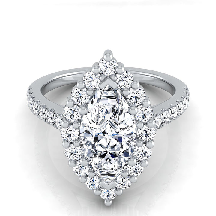 The Fiona Select Halo Engagement Ring with Lab Diamond in Platinum - view 1