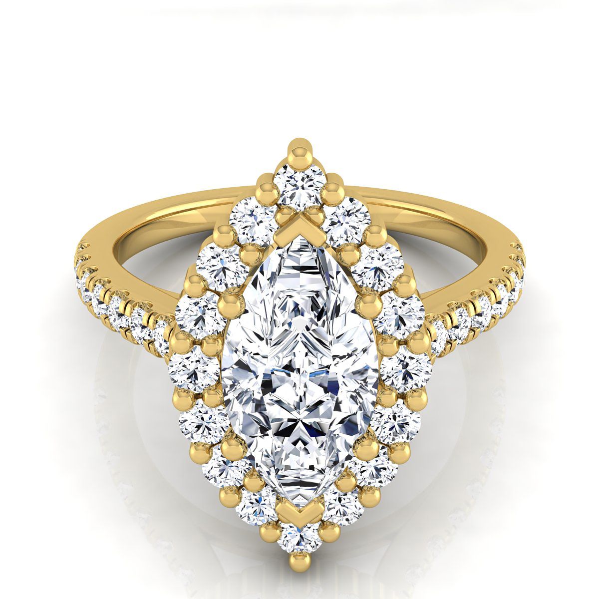 The Fiona Select Halo Engagement Ring with Lab Diamond in 18K Yellow Gold - view 1