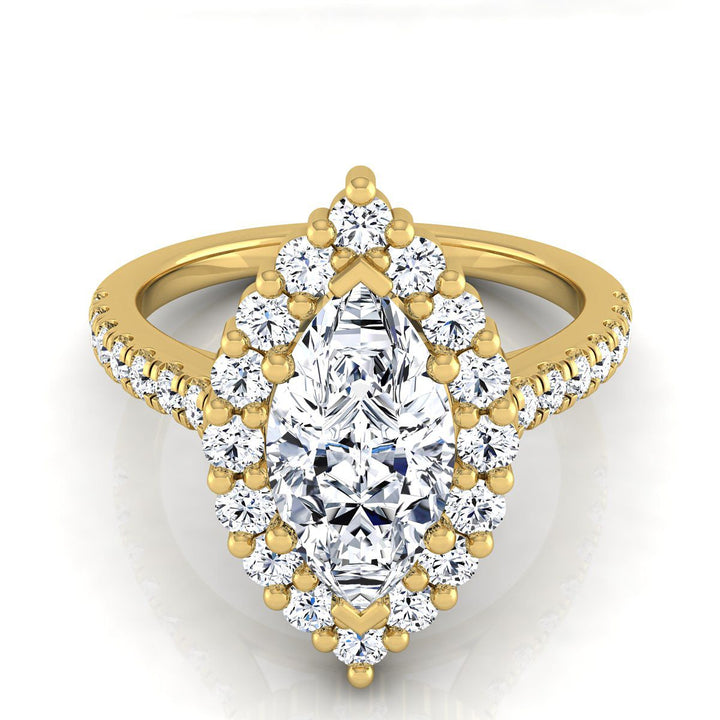 The Fiona Select Halo Engagement Ring with Lab Diamond in 18K Yellow Gold - view 1