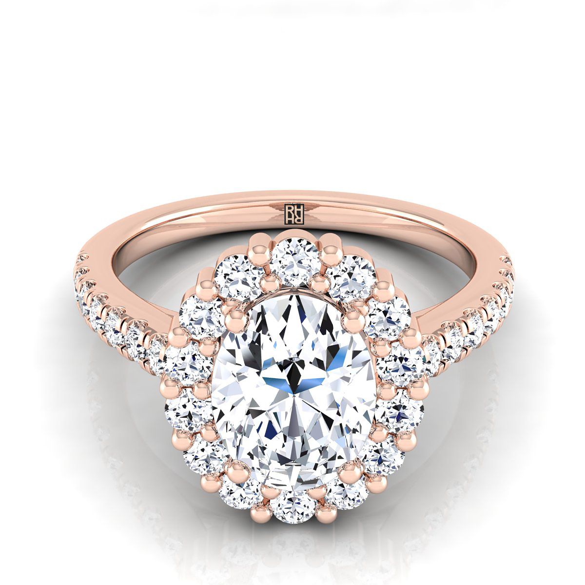 The Fiona oval engagement ring setting in 14K Rose Gold | RockHer