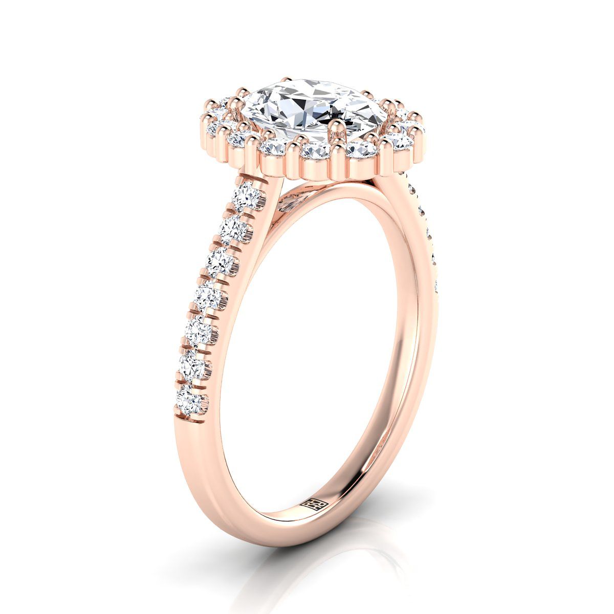 Select Halo styling on The Fiona oval engagement ring setting | RockHer