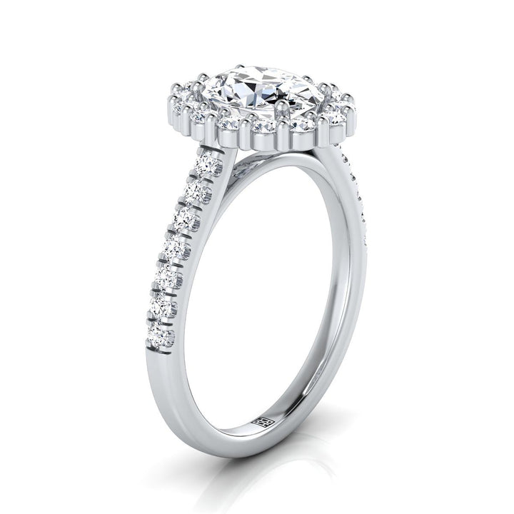 The Fiona Select Halo Engagement Ring with Lab Diamond in 18K White Gold - view 2