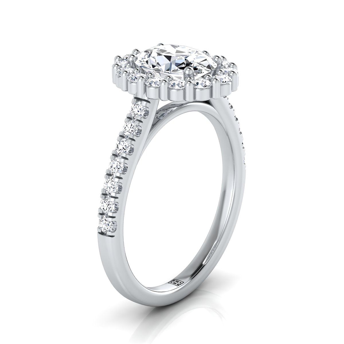 Made to order: The Fiona oval engagement ring setting in 18K White Gold | RockHer