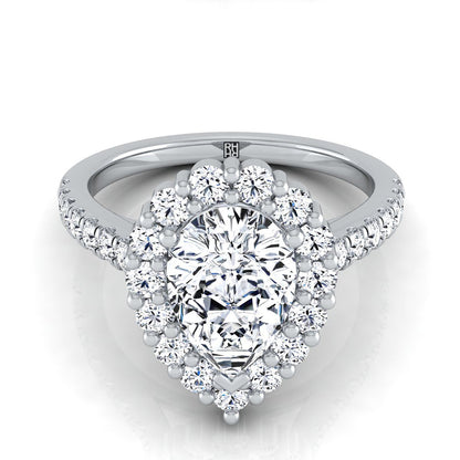 The Fiona Select Halo Engagement Ring with Lab Diamond in Platinum - view 1