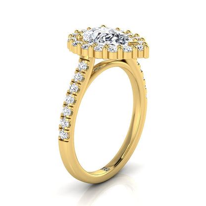 The Fiona Select Halo Engagement Ring with Lab Diamond in 18K Yellow Gold - view 2
