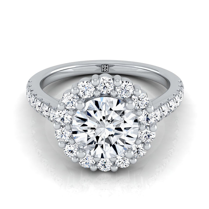 The Fiona Select Halo Engagement Ring with Lab Diamond in Platinum - view 1