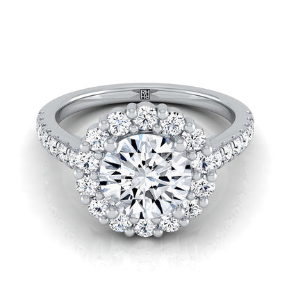 The Fiona Select Halo Engagement Ring with Lab Diamond in 18K White Gold - view 1