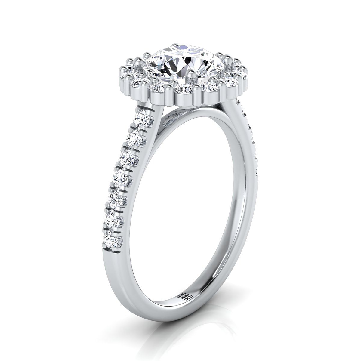 Select Halo styling on The Fiona round engagement ring setting | RockHer