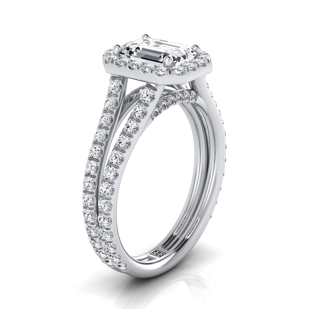 Select Halo Cut styling on The Celine emerald engagement ring setting | RockHer