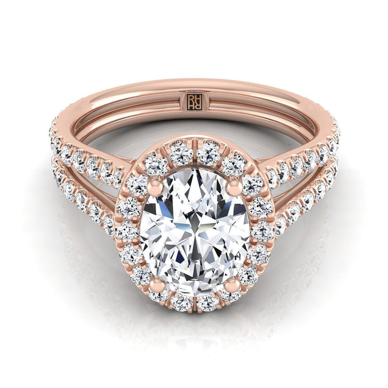 The Celine Select Halo Oval Lab Diamond Engagement Ring in 14K Rose Gold