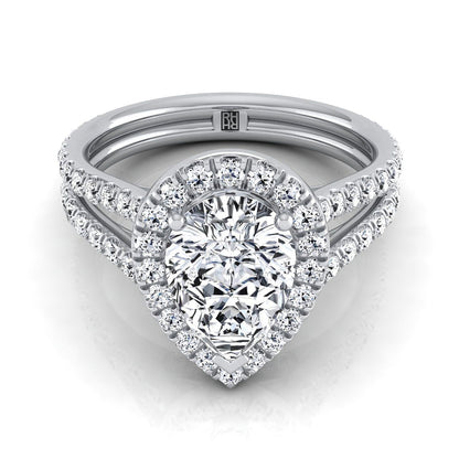 The Celine Select Halo Engagement Ring with Lab Diamond in Platinum - view 1