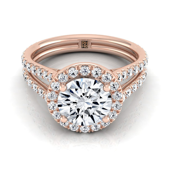 The Celine Select Halo Engagement Ring with Lab Diamond in 14K Rose Gold - view 1