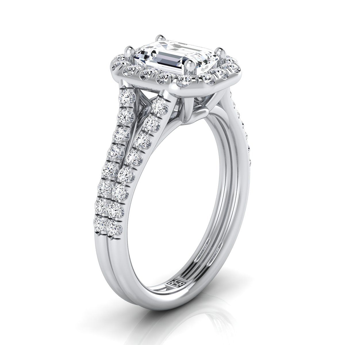 The Lira Select Halo Engagement Ring with Lab Diamond in Platinum - view 2