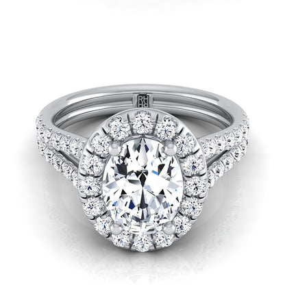 The Lira Select Halo Engagement Ring with Lab Diamond in Platinum - view 1