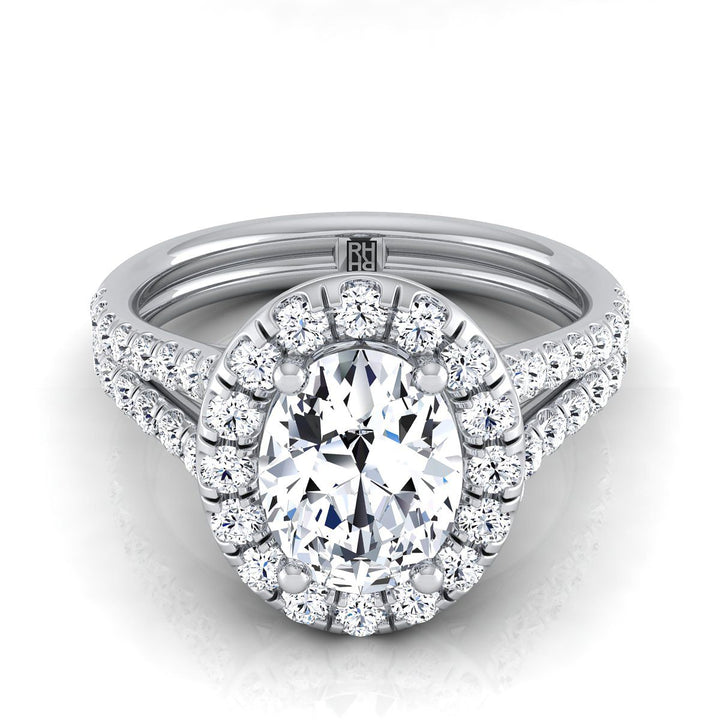 The Lira Select Halo Engagement Ring with Lab Diamond in Platinum - view 1