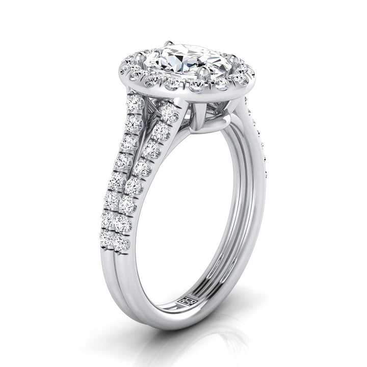 The Lira Select Halo Engagement Ring with Lab Diamond in Platinum - view 2