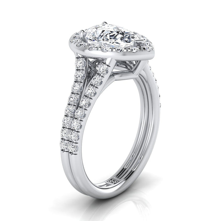The Lira Select Halo Engagement Ring with Lab Diamond in Platinum - view 2