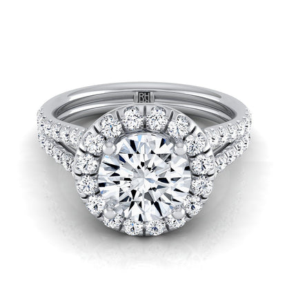 The Lira Select Halo Engagement Ring with Lab Diamond in Platinum - view 1