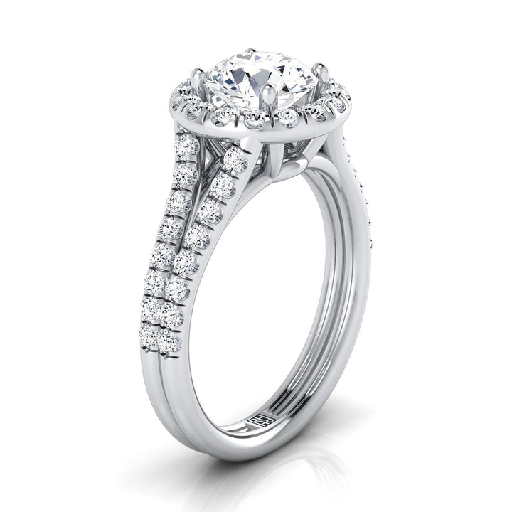 The Lira Select Halo Engagement Ring with Lab Diamond in 18K White Gold - view 2