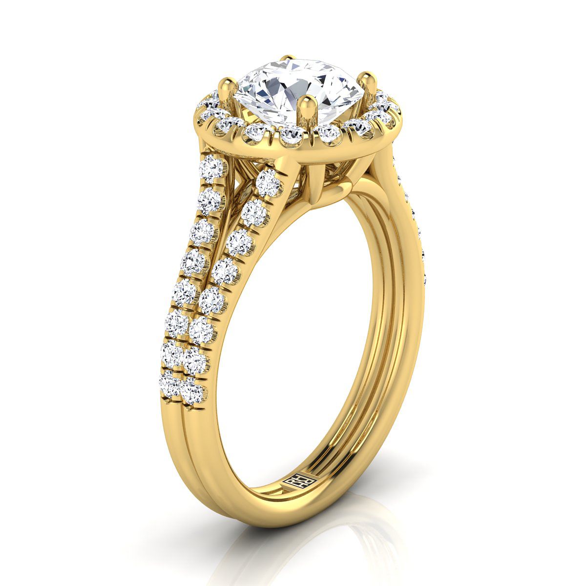 Select Halo styling on The Lira round engagement ring setting | RockHer