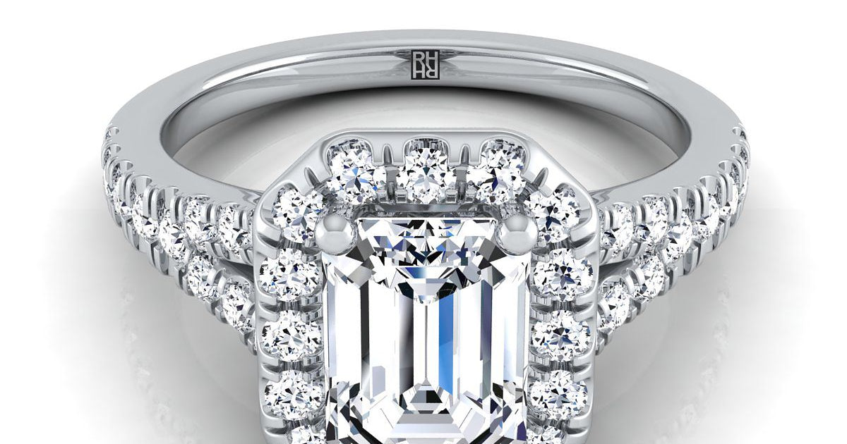Calliope Petite Split Shank Halo | 18K White Gold | RockHer