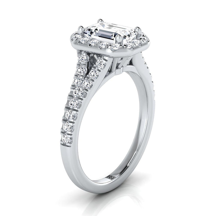 The Calliope Select Halo Engagement Ring with Lab Diamond in 18K White Gold - view 2