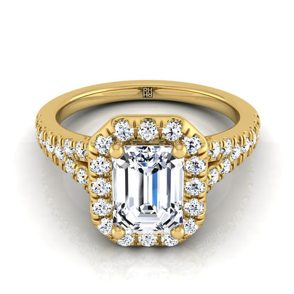 The Calliope Select Halo Engagement Ring with Lab Diamond in 18K Yellow Gold - view 1
