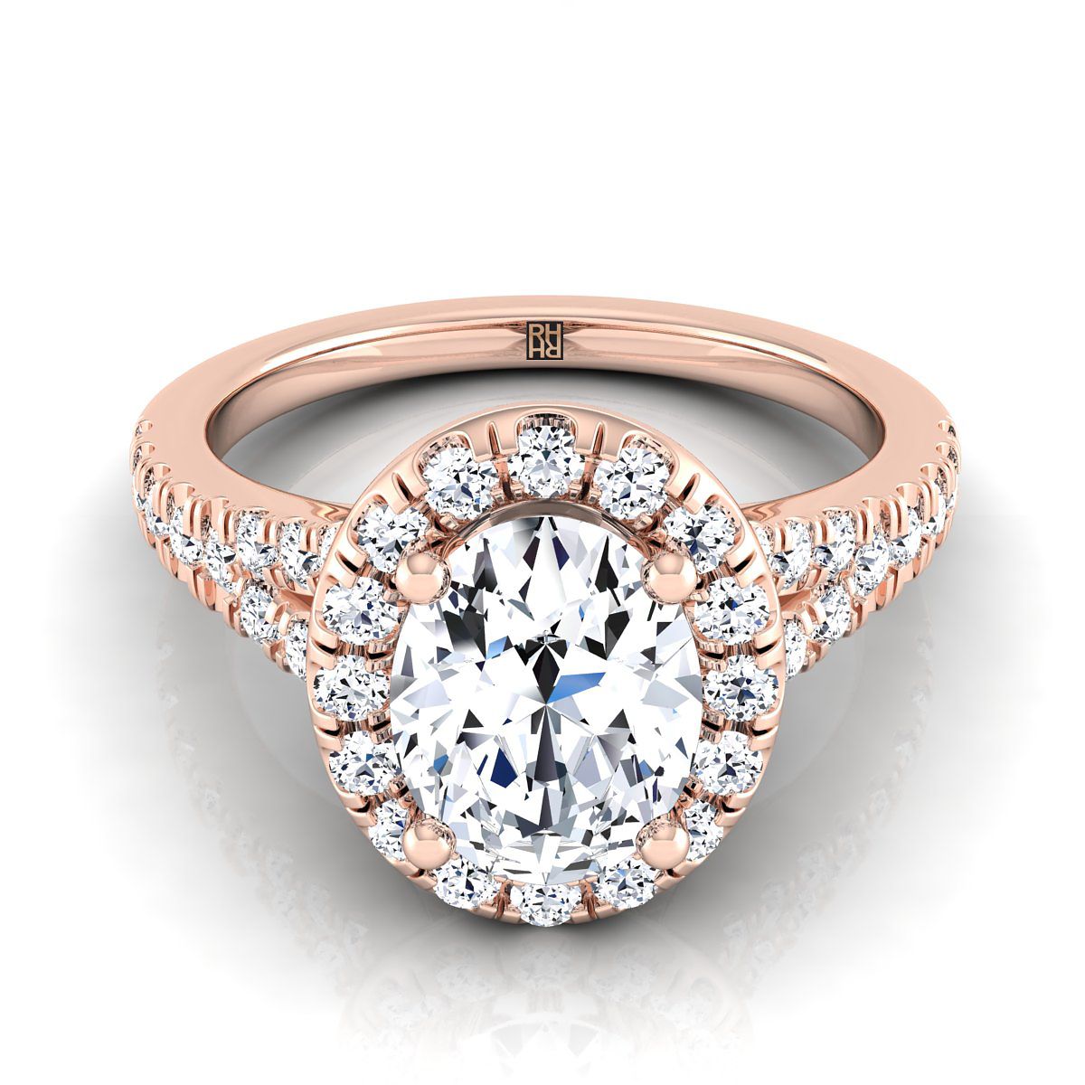 The Calliope oval engagement ring setting in 14K Rose Gold | RockHer