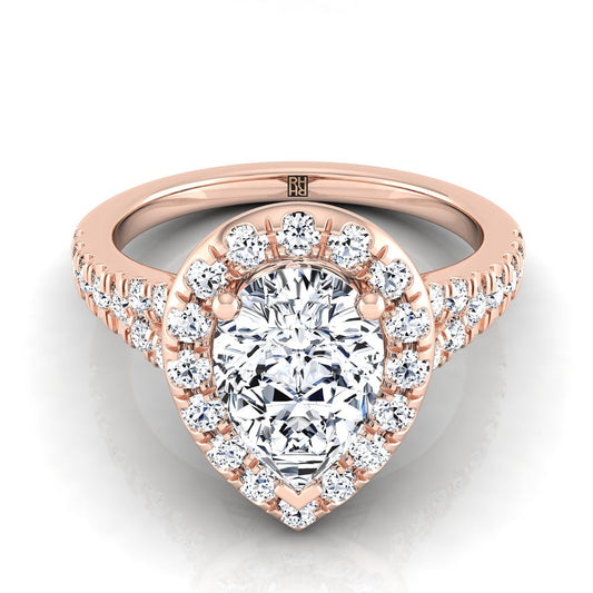 The Calliope Select Halo Engagement Ring with Lab Diamond in 14K Rose Gold - view 1