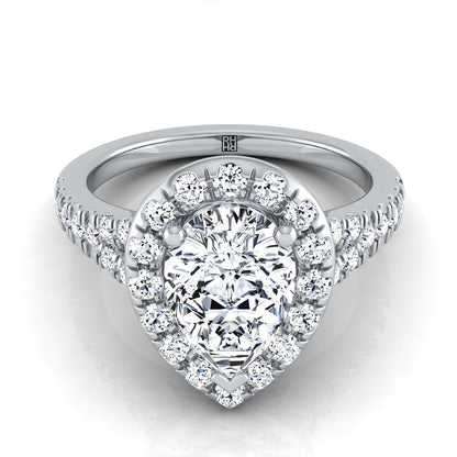 The Calliope Select Halo Engagement Ring with Lab Diamond in Platinum - view 1