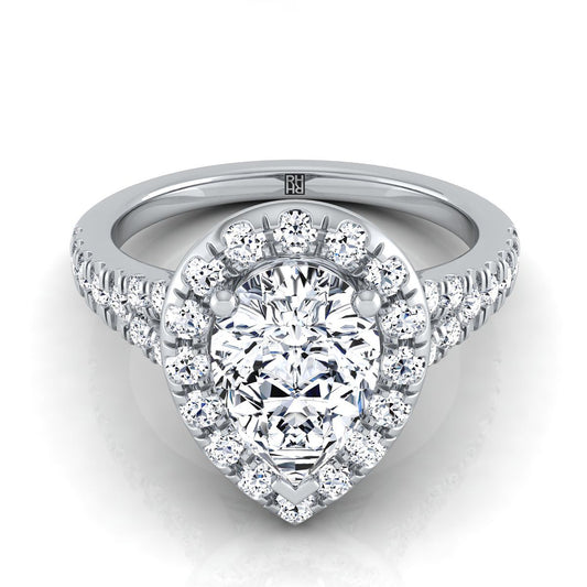 The Calliope Select Halo Engagement Ring with Lab Diamond in Platinum - view 1