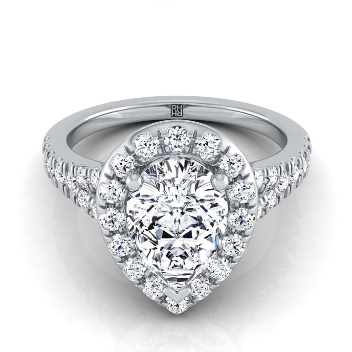 The Calliope Select Halo Engagement Ring with Lab Diamond in 18K White Gold - view 1
