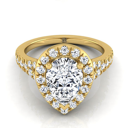 The Calliope Select Halo Engagement Ring with Lab Diamond in 18K Yellow Gold - view 1