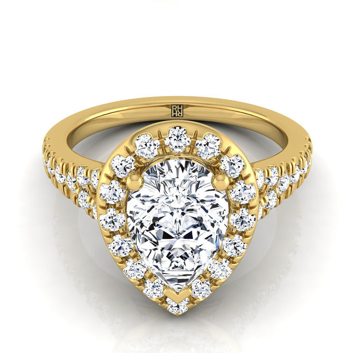 The Calliope Select Halo Engagement Ring with Lab Diamond in 18K Yellow Gold - view 1