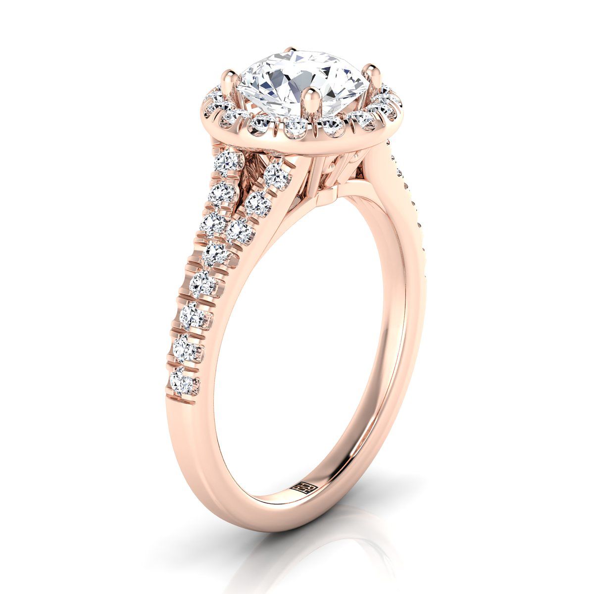 RockHer atelier photo of The Calliope round engagement ring setting in 14K Rose Gold