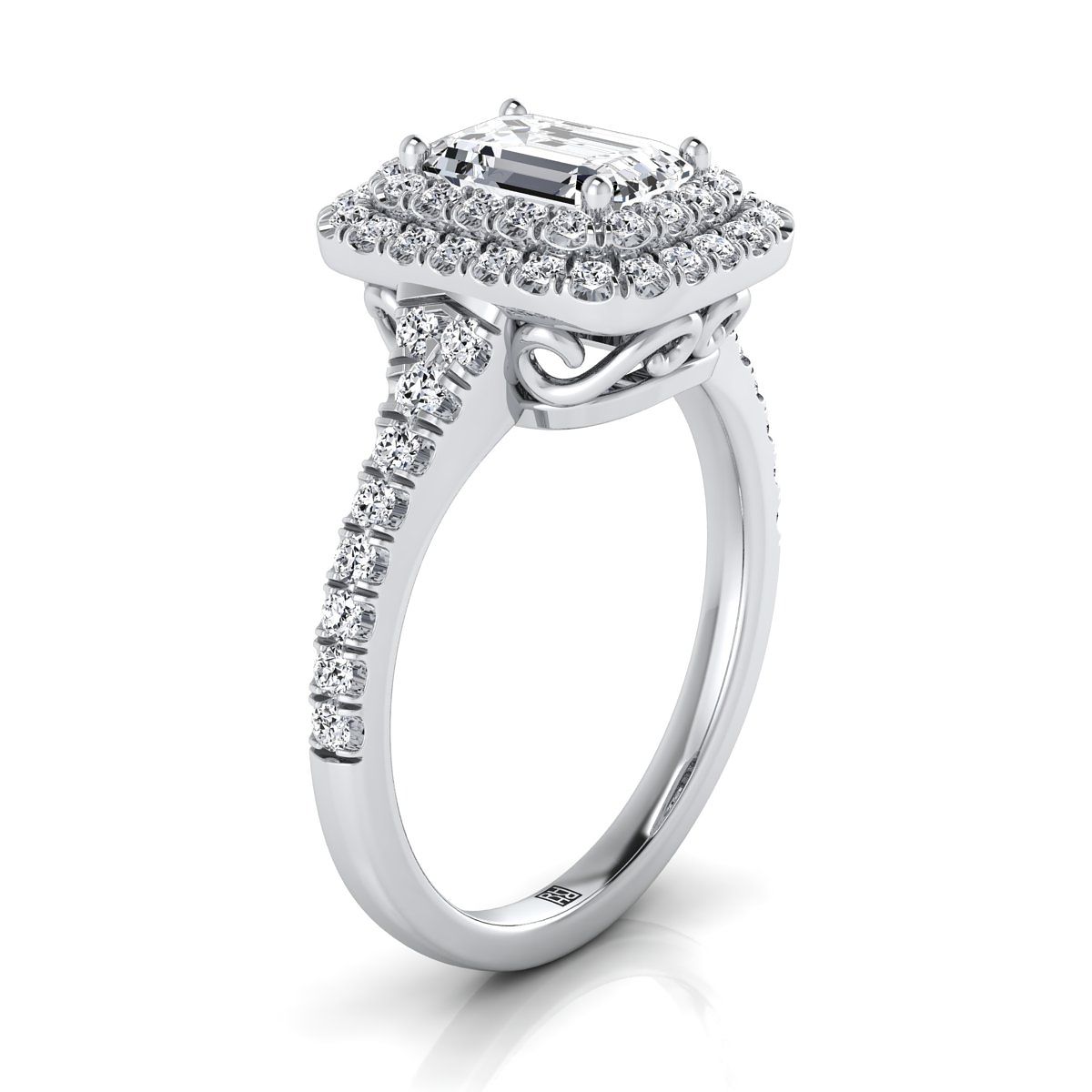 Made to order: The Britney emerald engagement ring setting in Platinum | RockHer