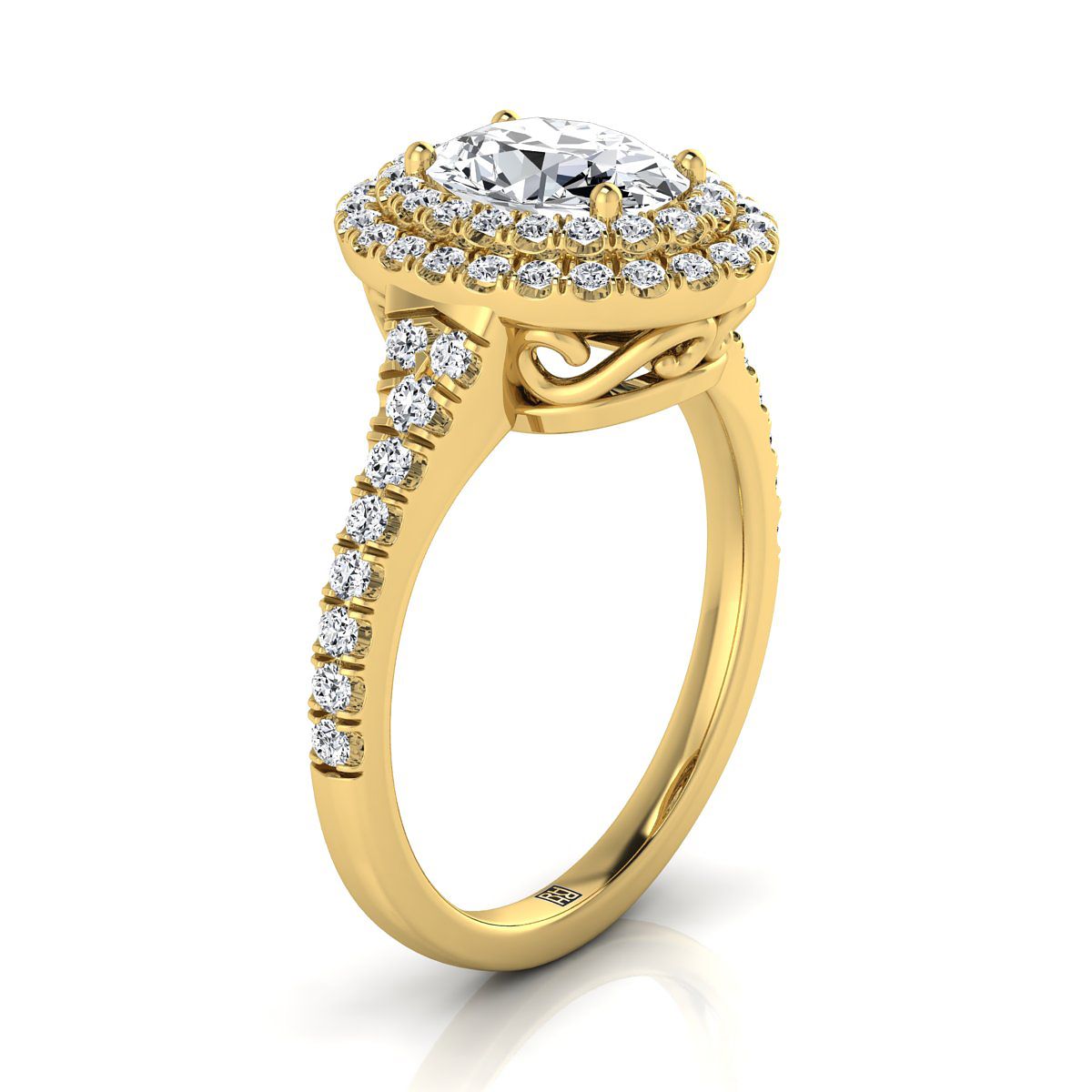 RockHer atelier photo of The Britney oval engagement ring setting in 18K Yellow Gold