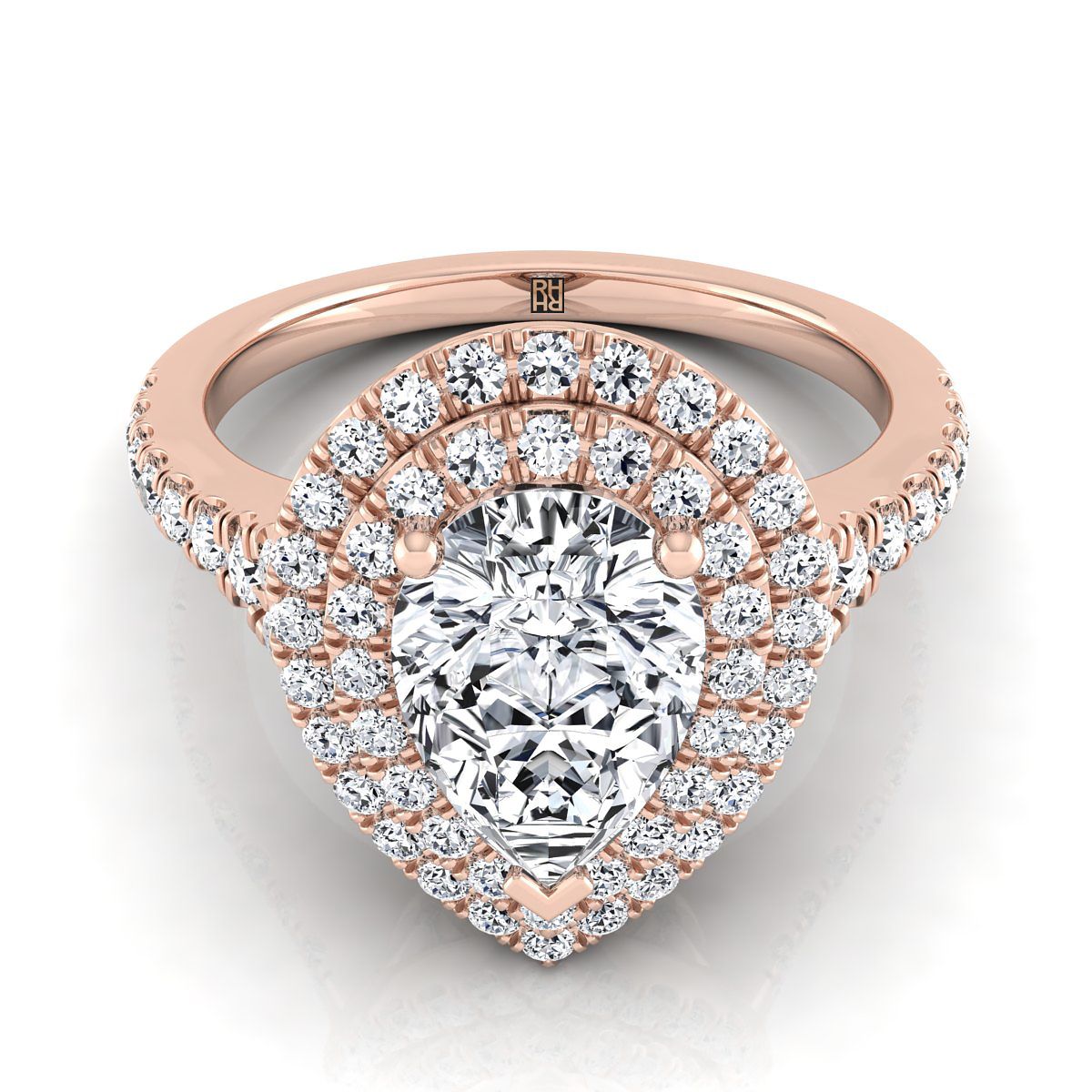 The Britney pear engagement ring setting in 14K Rose Gold | RockHer