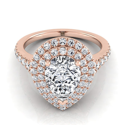 The Britney Select Halo Engagement Ring with Lab Diamond in 14K Rose Gold - view 1